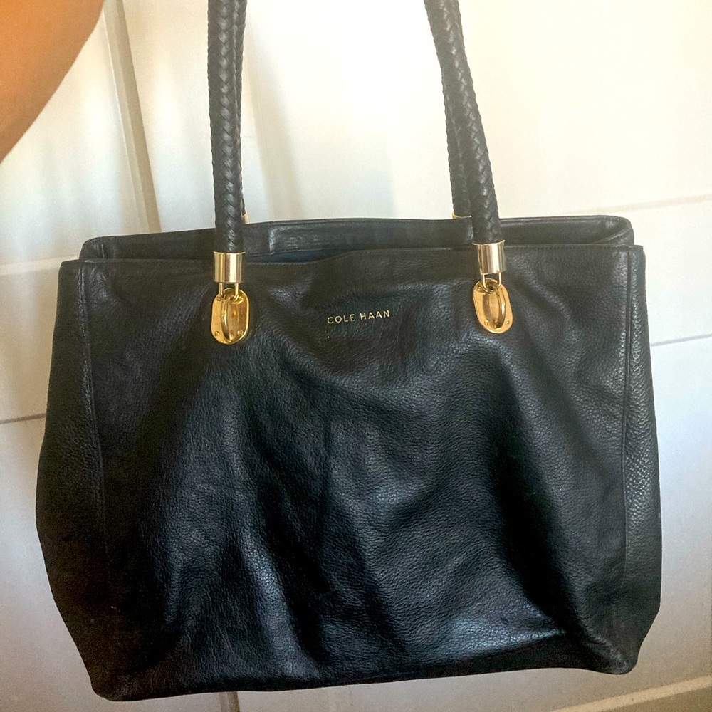 Cole Hann Black and gold handbag
